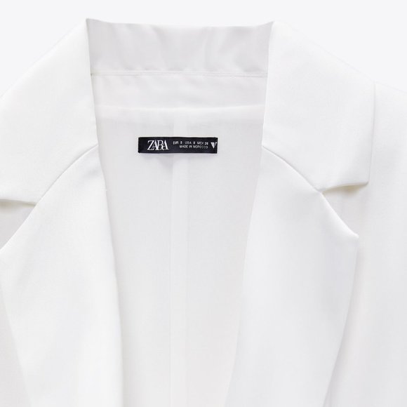 Zara Satin Effect Shoulder Pad Dress - Picture 6 of 6